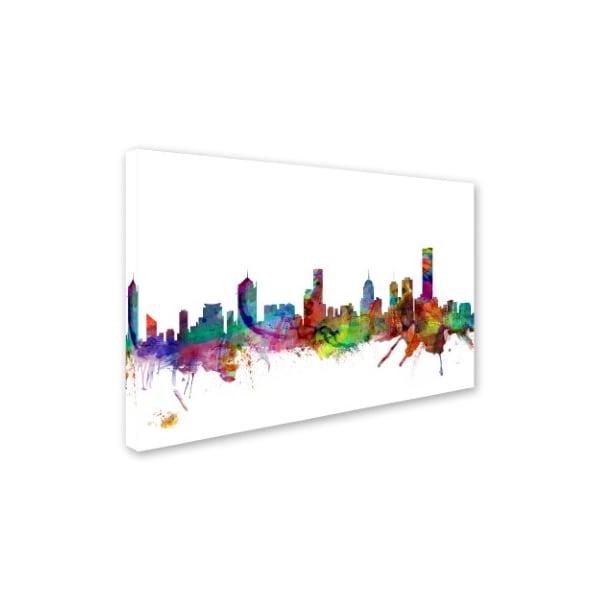 Michael Tompsett 'Melbourne Skyline II' Canvas Art,12x19